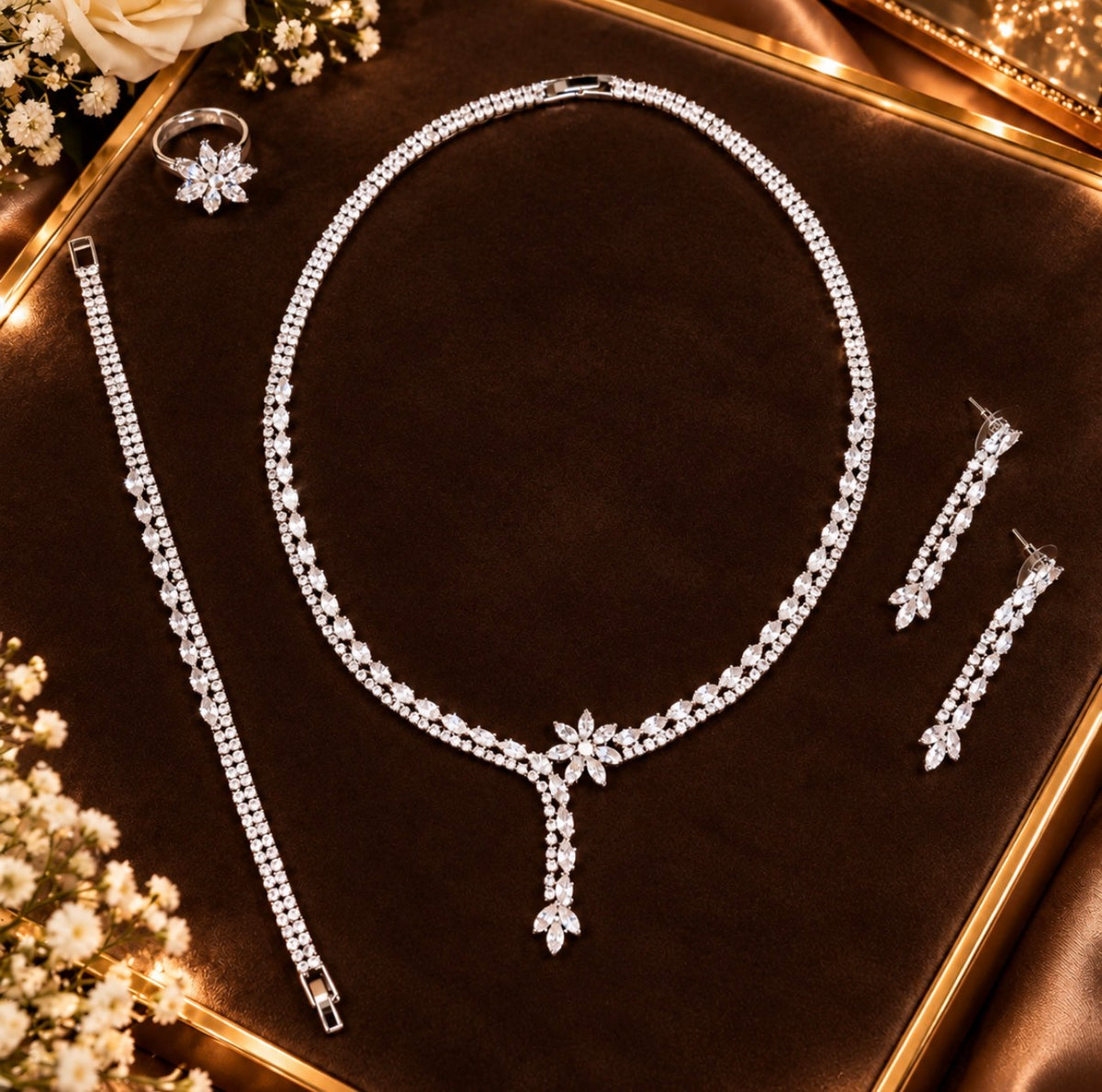 Arraba Cubic Zirconia 4pc Jewelry set