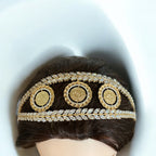 Seida three coins Gold and crystal headband