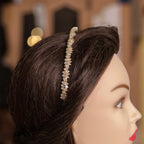 Al-Nahr Honey and Gold Zircon Stone Hair Accessories Gold Plated