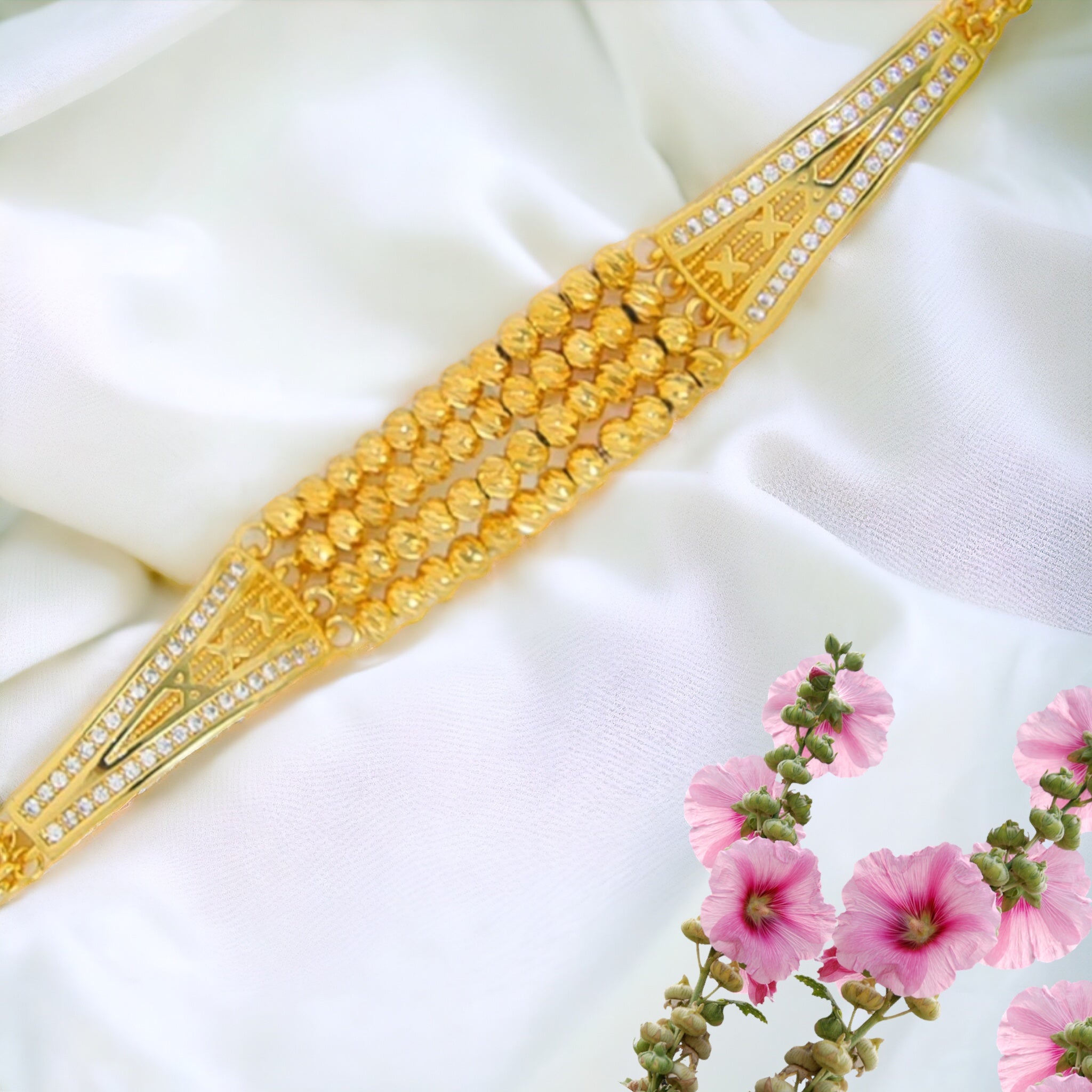 Qaddura 18K Gold Pleated Bracelet