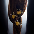 Ramla three coins clear beads pins