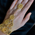 Falamya 21K Pleated Gold hand chain