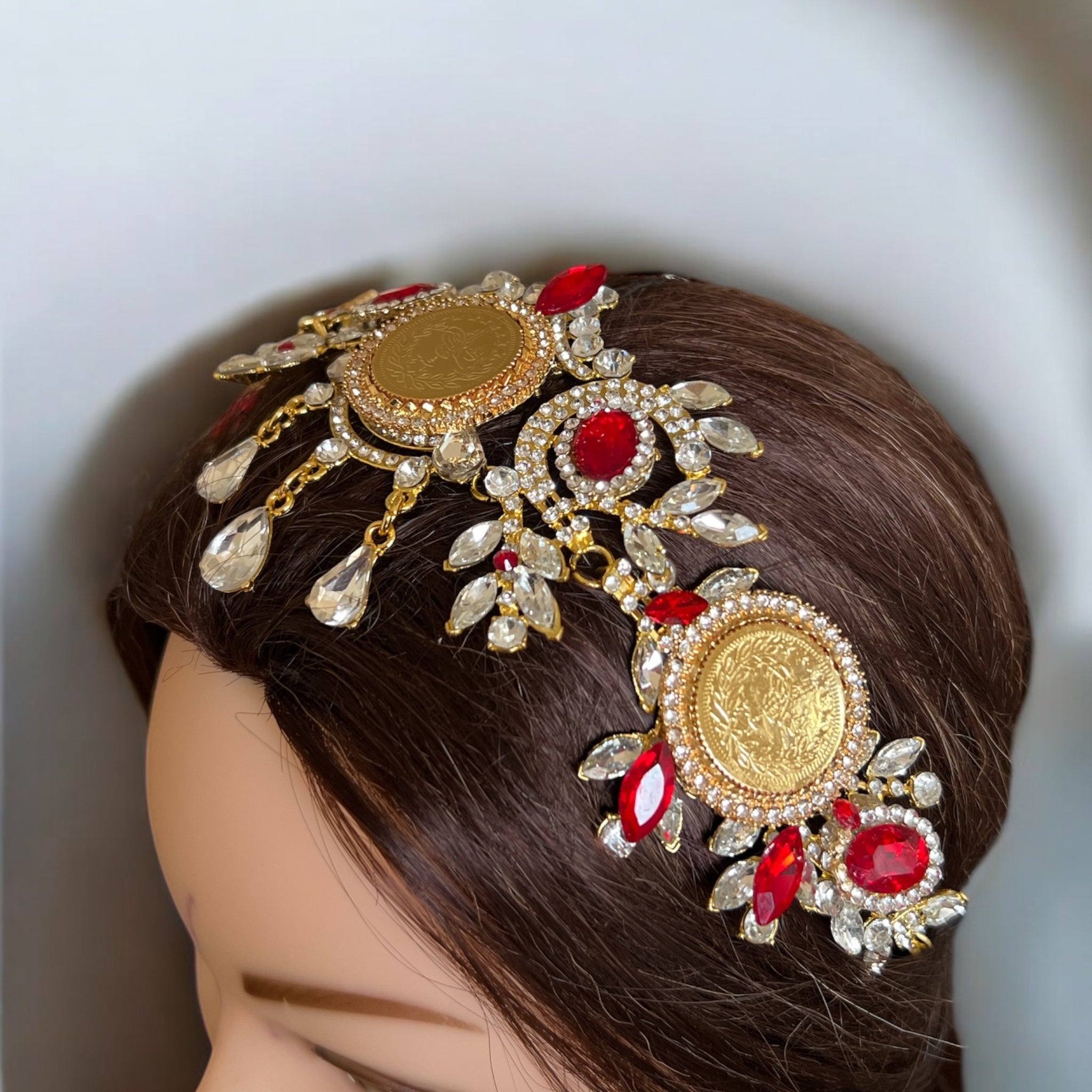 Bayt Hanina II Red and Gold Three coins headpiece