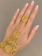 Falamya 21K Pleated Gold hand chain