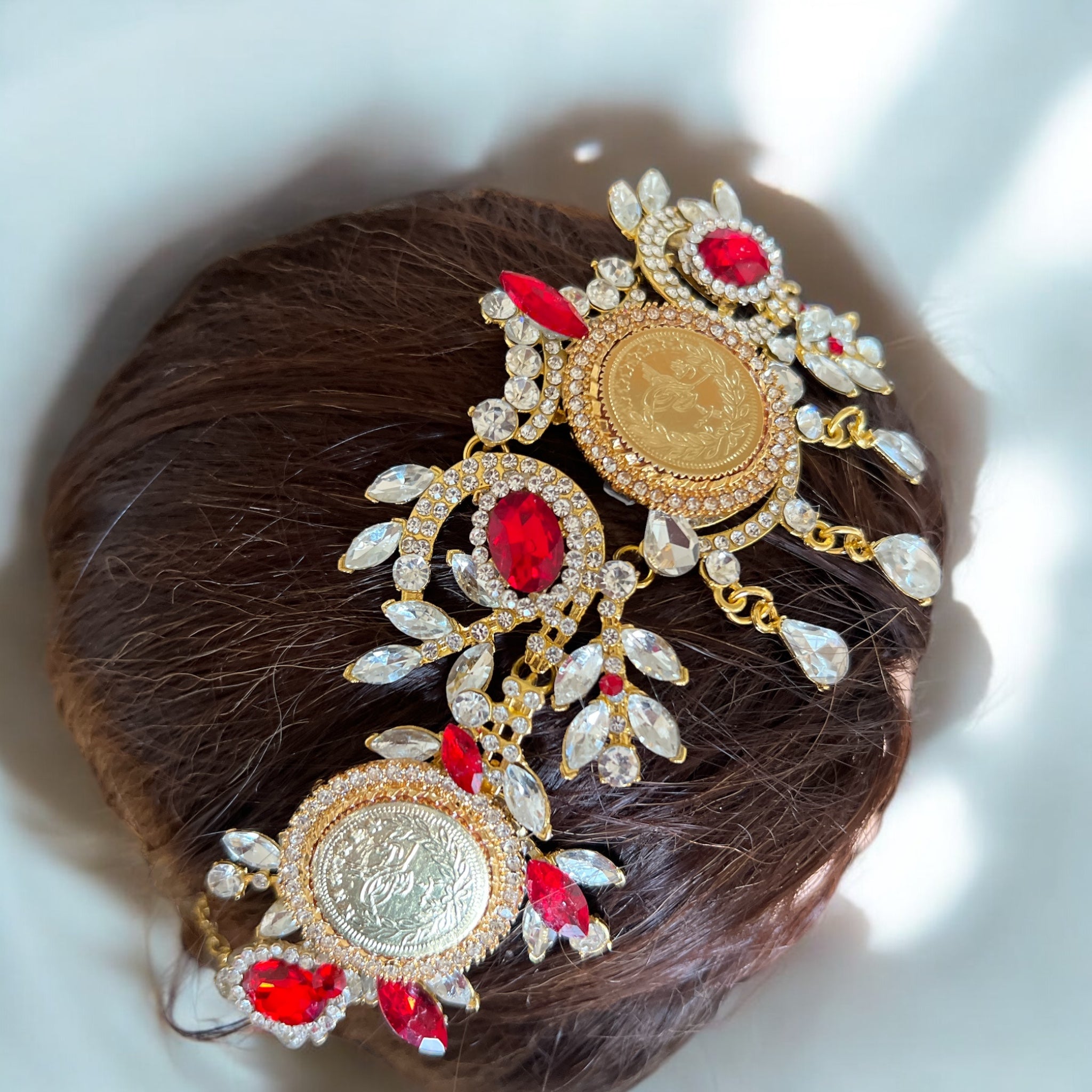 Bayt Hanina II Red and Gold Three coins headpiece