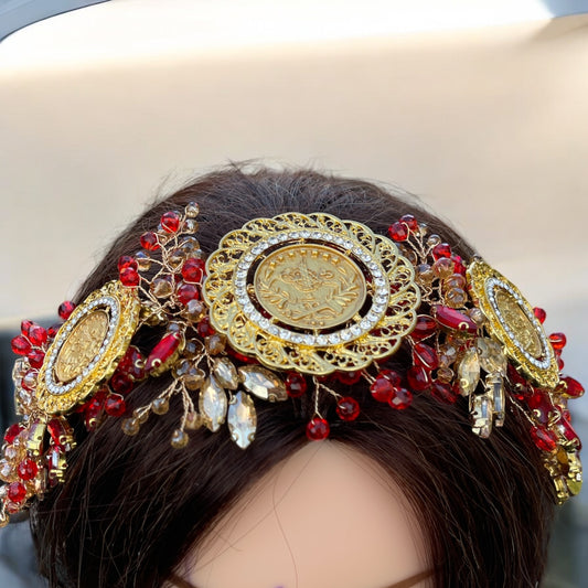 Al-Faluja Red and liras headpiece