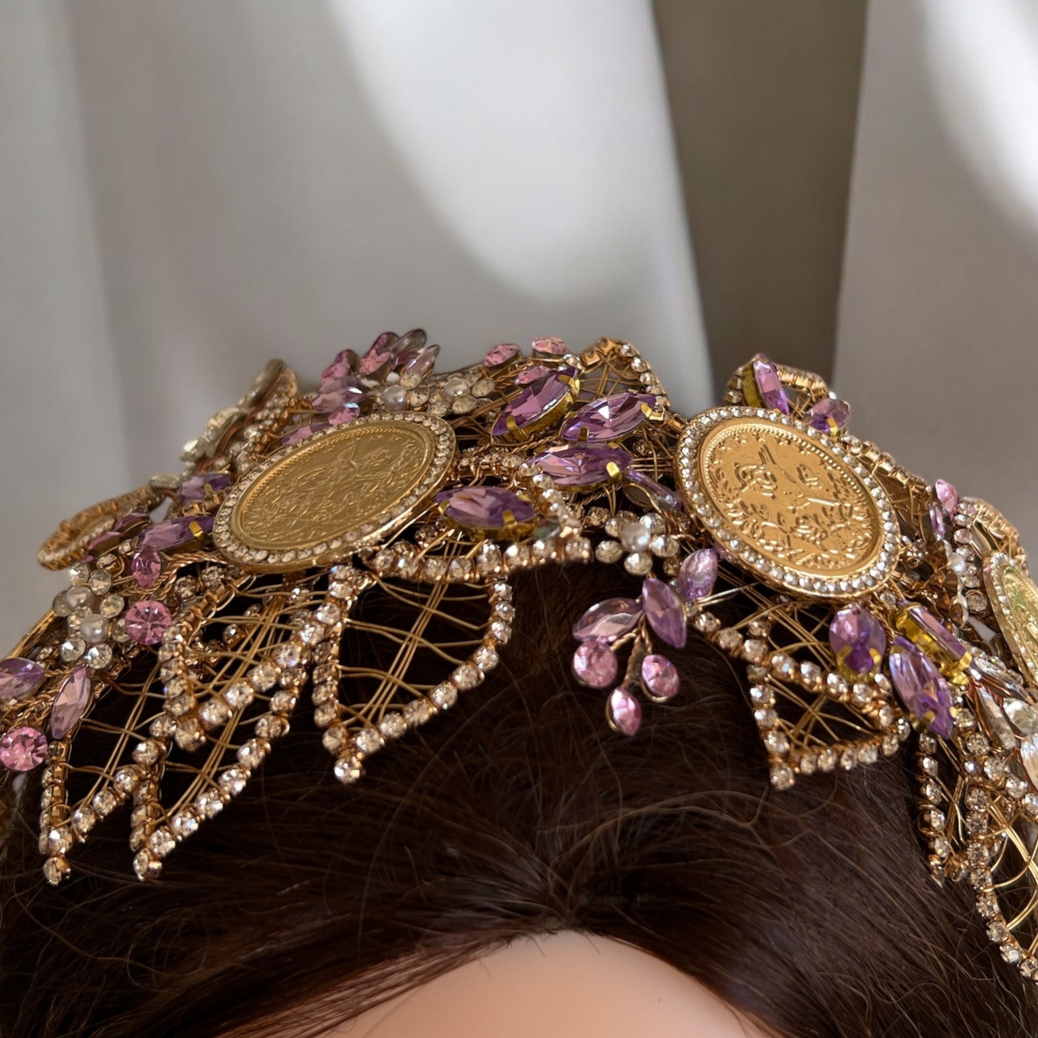 Ramallah II Gold and purple headpiece