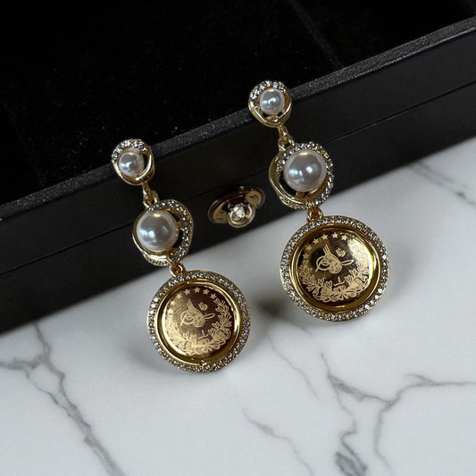 Ein Gedi II Pearls and Gold Coin Earrings