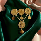 Sanjal four coins brooch
