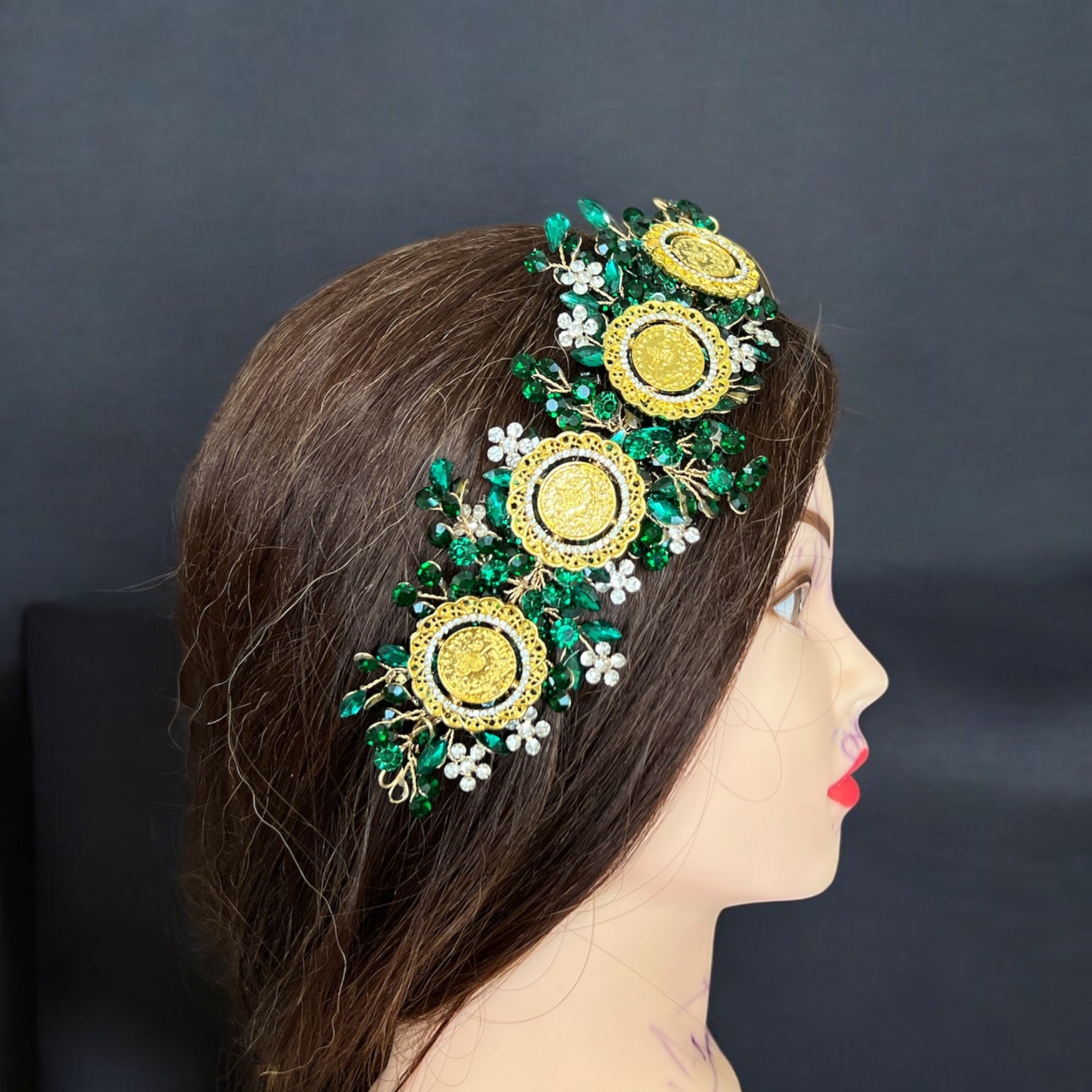 Ammuriya Green four coins headpiece