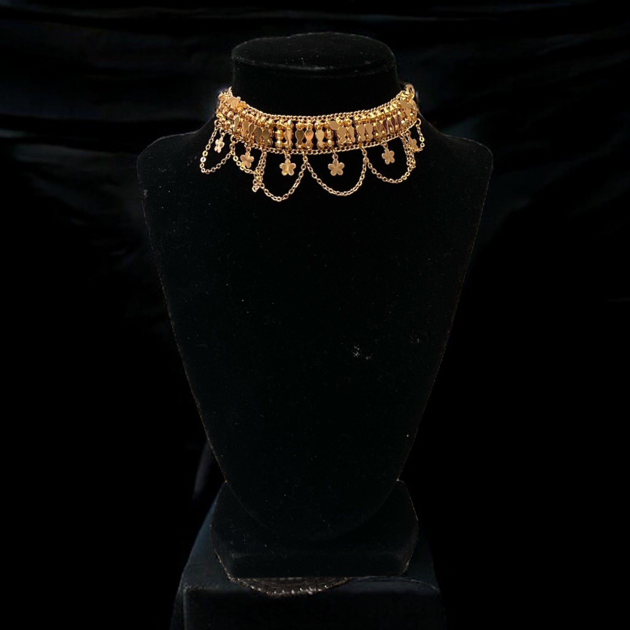 Rafah Gold Pleated choker