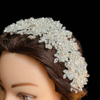 Julis luxury Bride crystal and pearls headpiece
