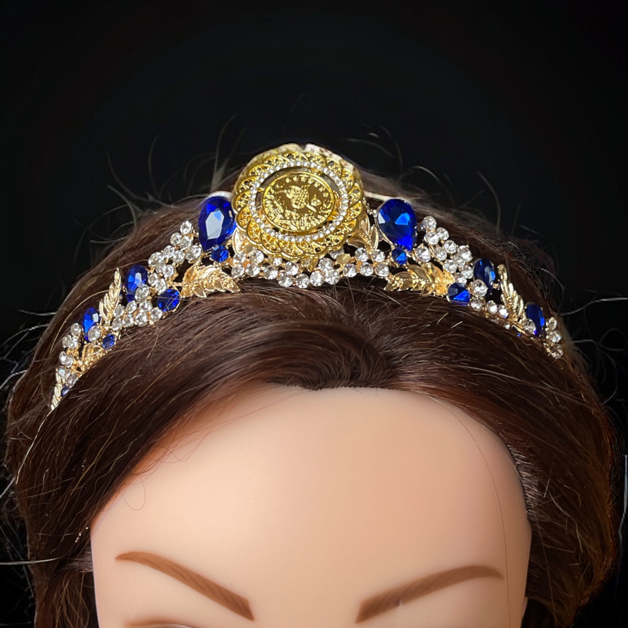 Dayr Tarif Gold and Blue tiara