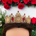 Jenin Gold and Red Henna Crown Top High Gold Quality