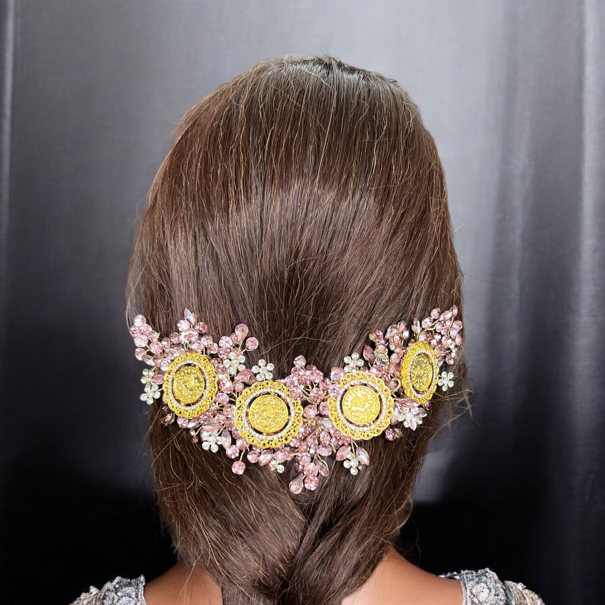 Ammuriya pink/purple four coins headpiece