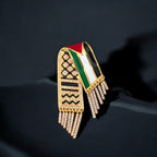 Kufya And Palestinian Flag Brooch