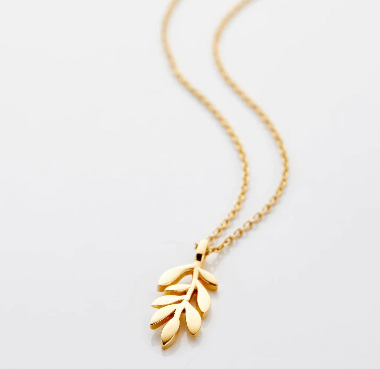 Olive Branch 18K Pleated Gold