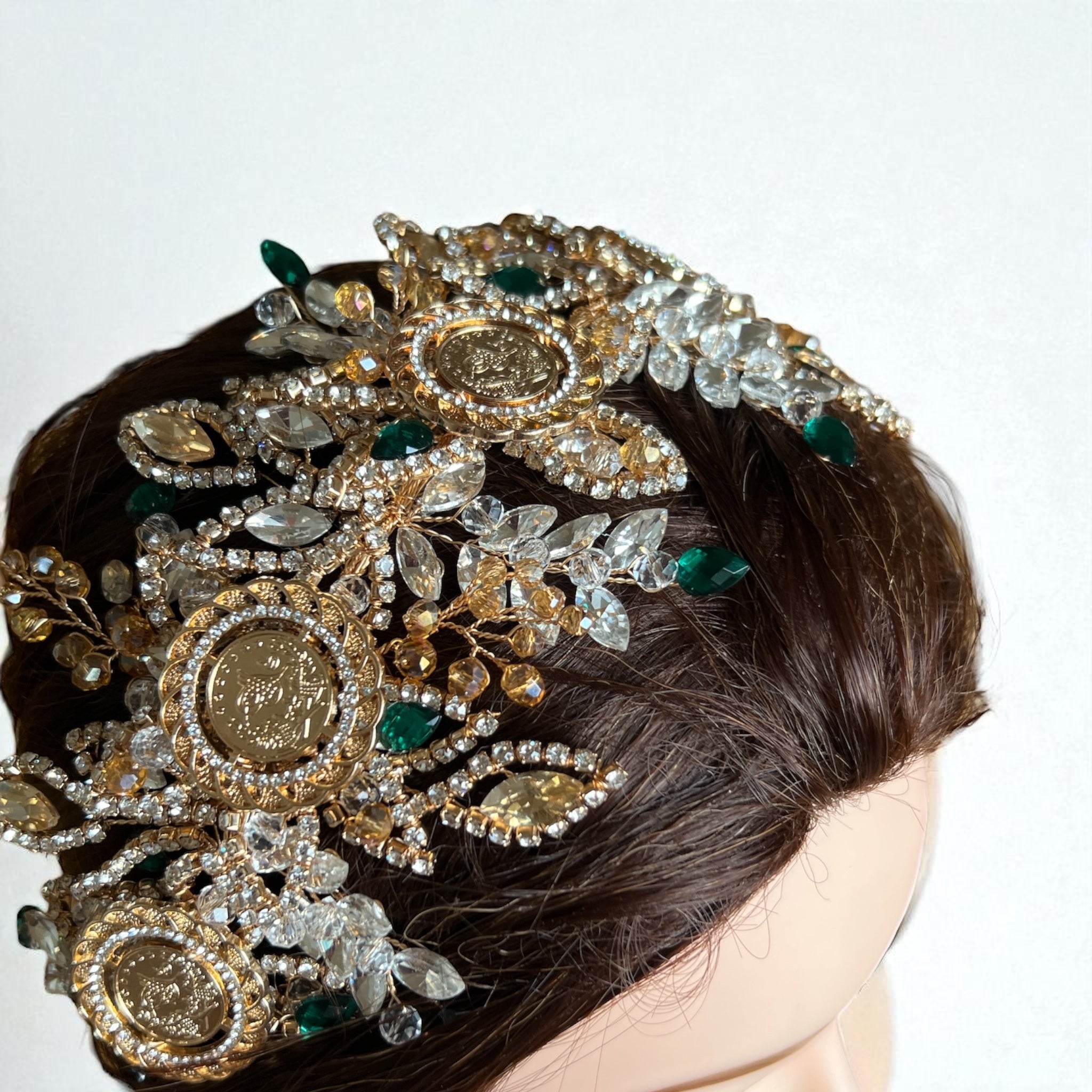 Al-Birwa Gold-Green five coins headpiece
