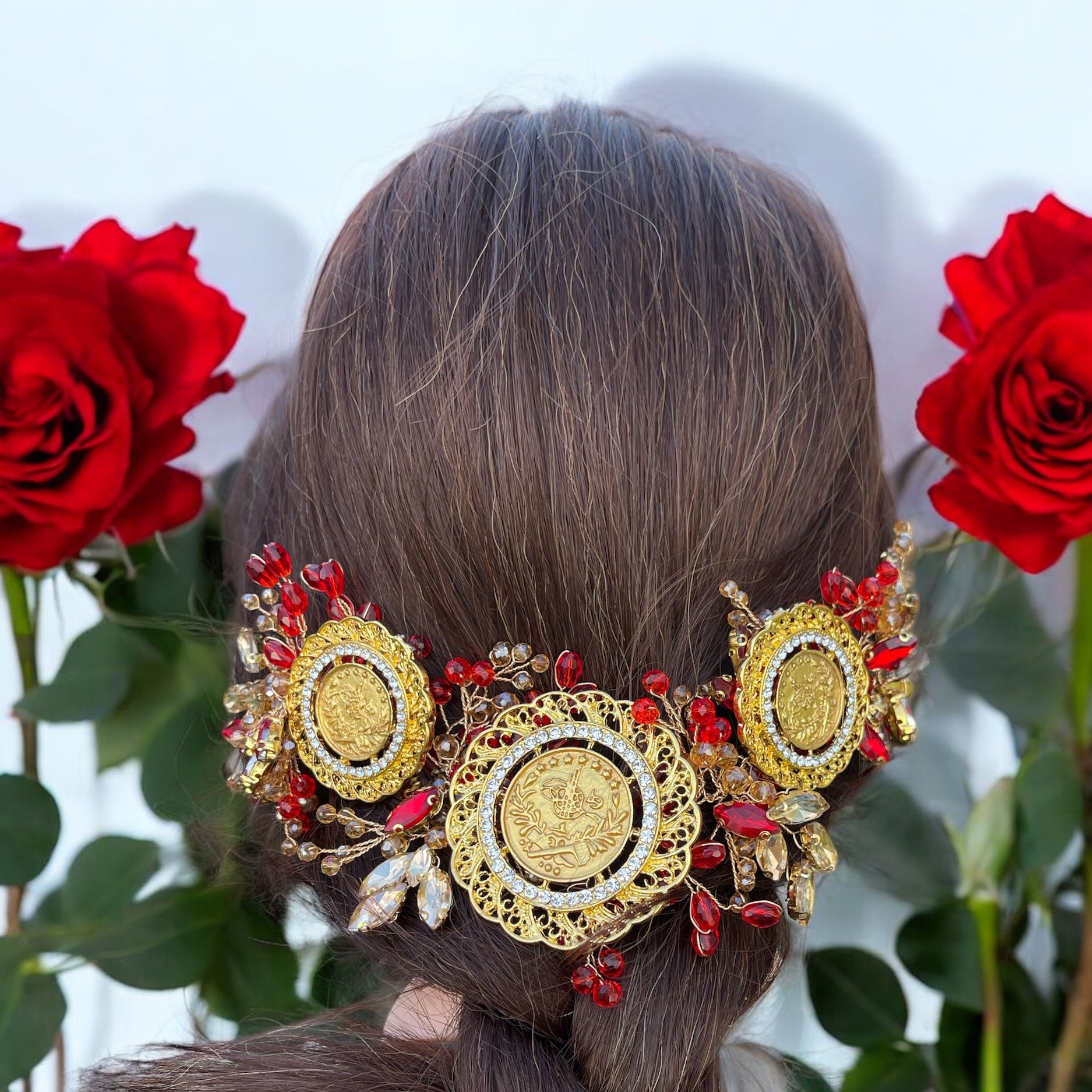 Al-Faluja Red and liras headpiece