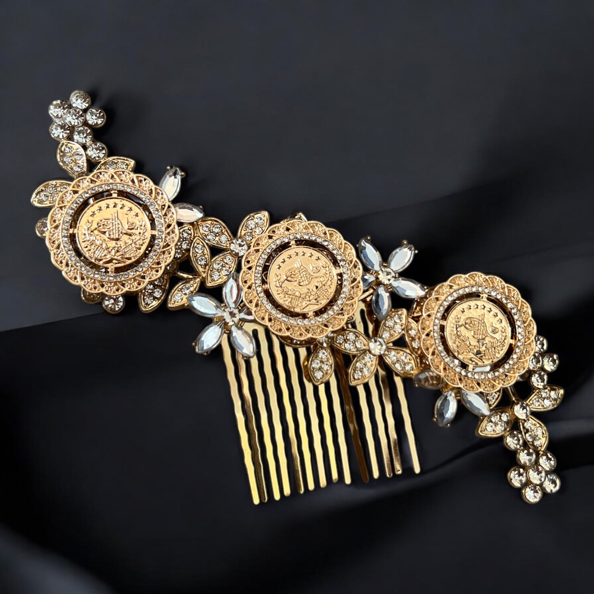 Beit Sahour Gold coin comb hair piece