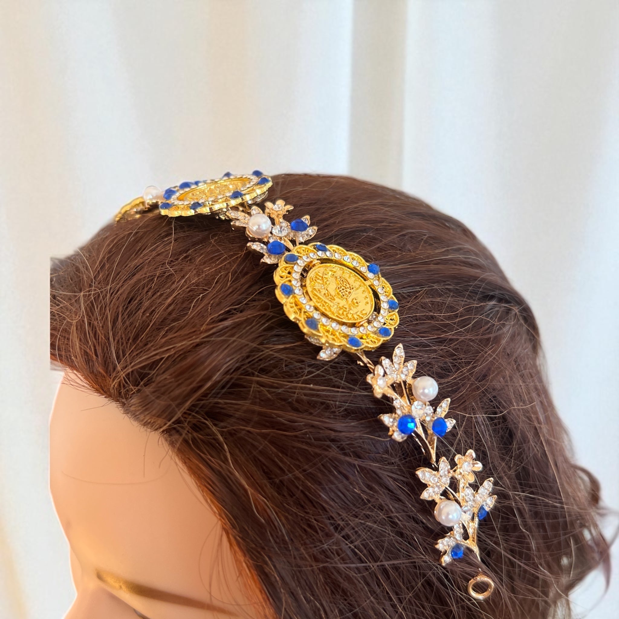 Betillo II three coins blue and Gold headband