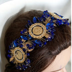 Majdal Shams blue and gold four coins headpiece