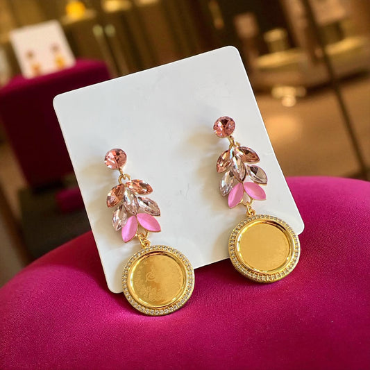 Kawkaba shades of Pink coin earrings