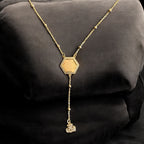 Ajjur II Ayat al-Kursi Pentagon Pleated Gold necklace
