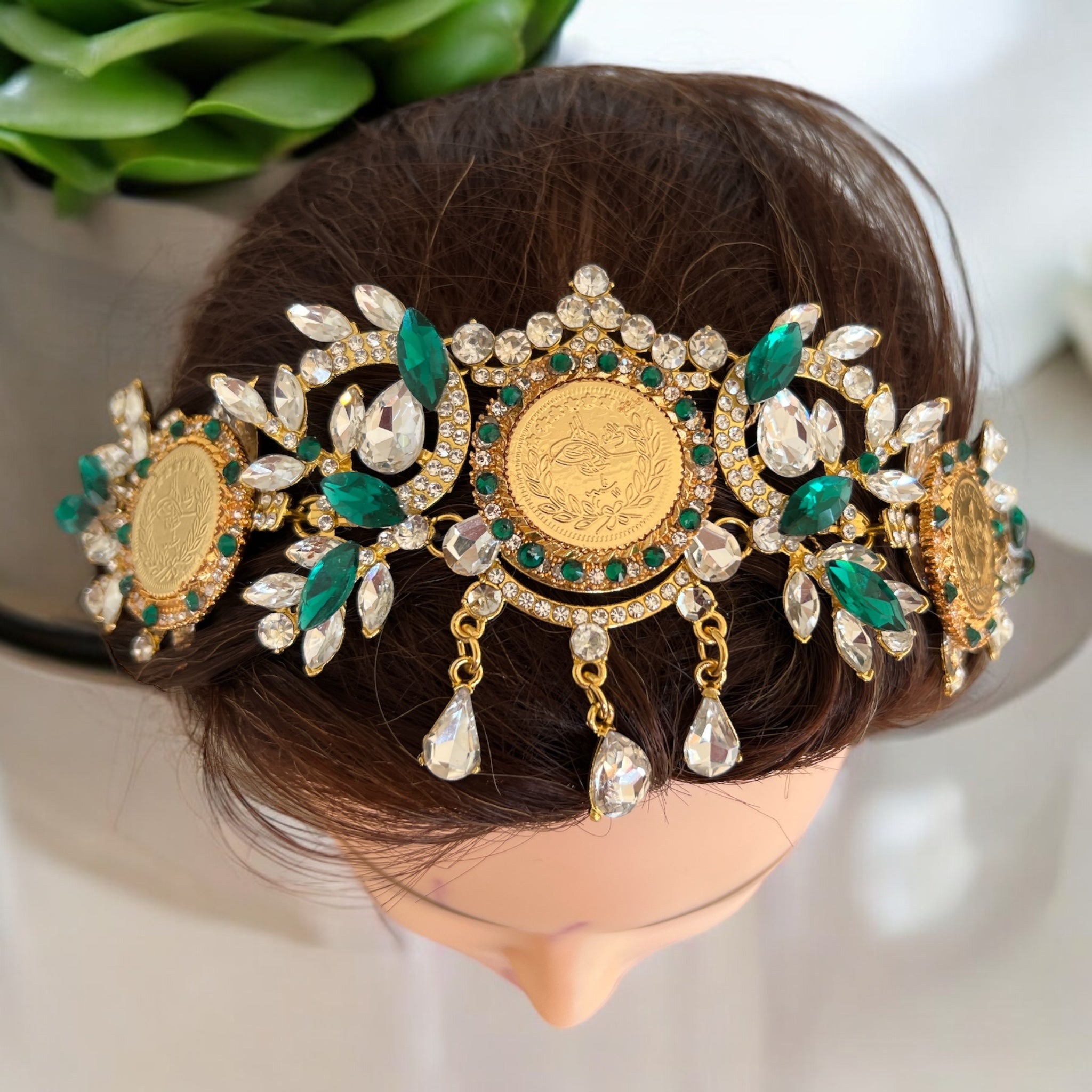 Bayt Hanina II Green and Gold headpiece