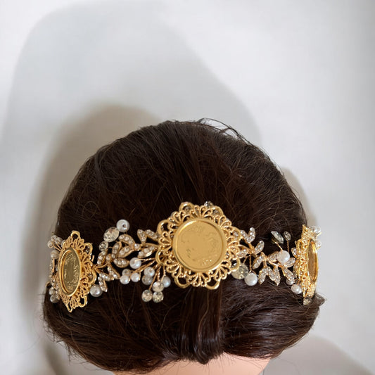 Jibiya three coins gold headpiece