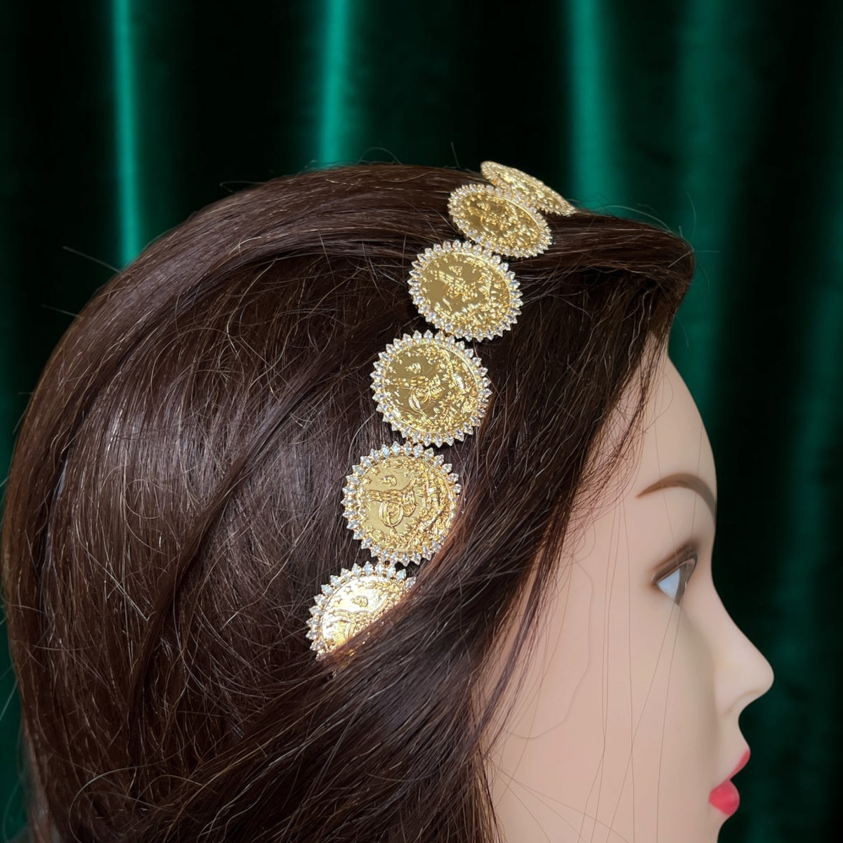 Nooreen thirteen coin headpiece