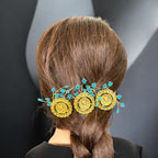Duma three pcs hair accessories light blue and coins