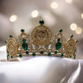 Hebron Gold and Green lira henna crown