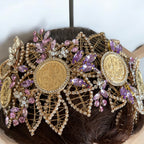 Ramallah II Gold and purple headpiece