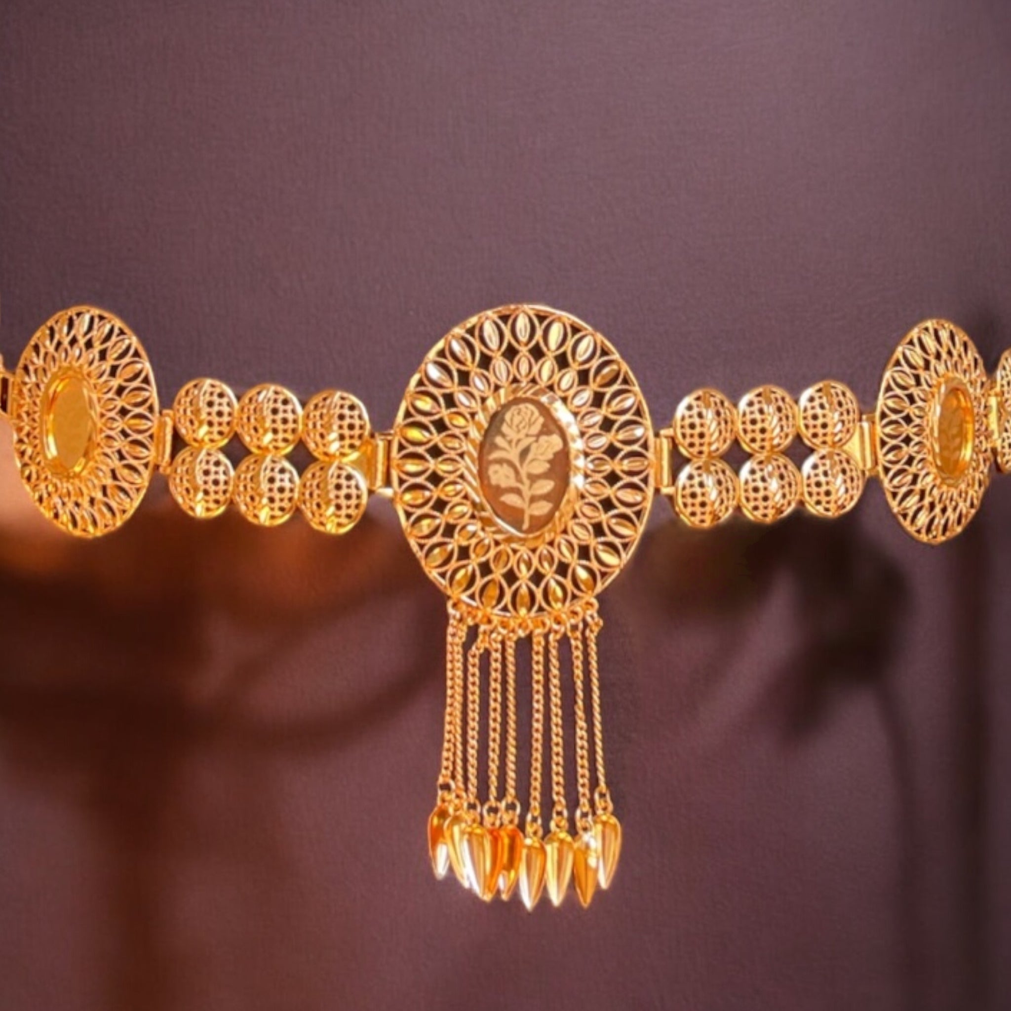 Jericho Pleated Gold Belt