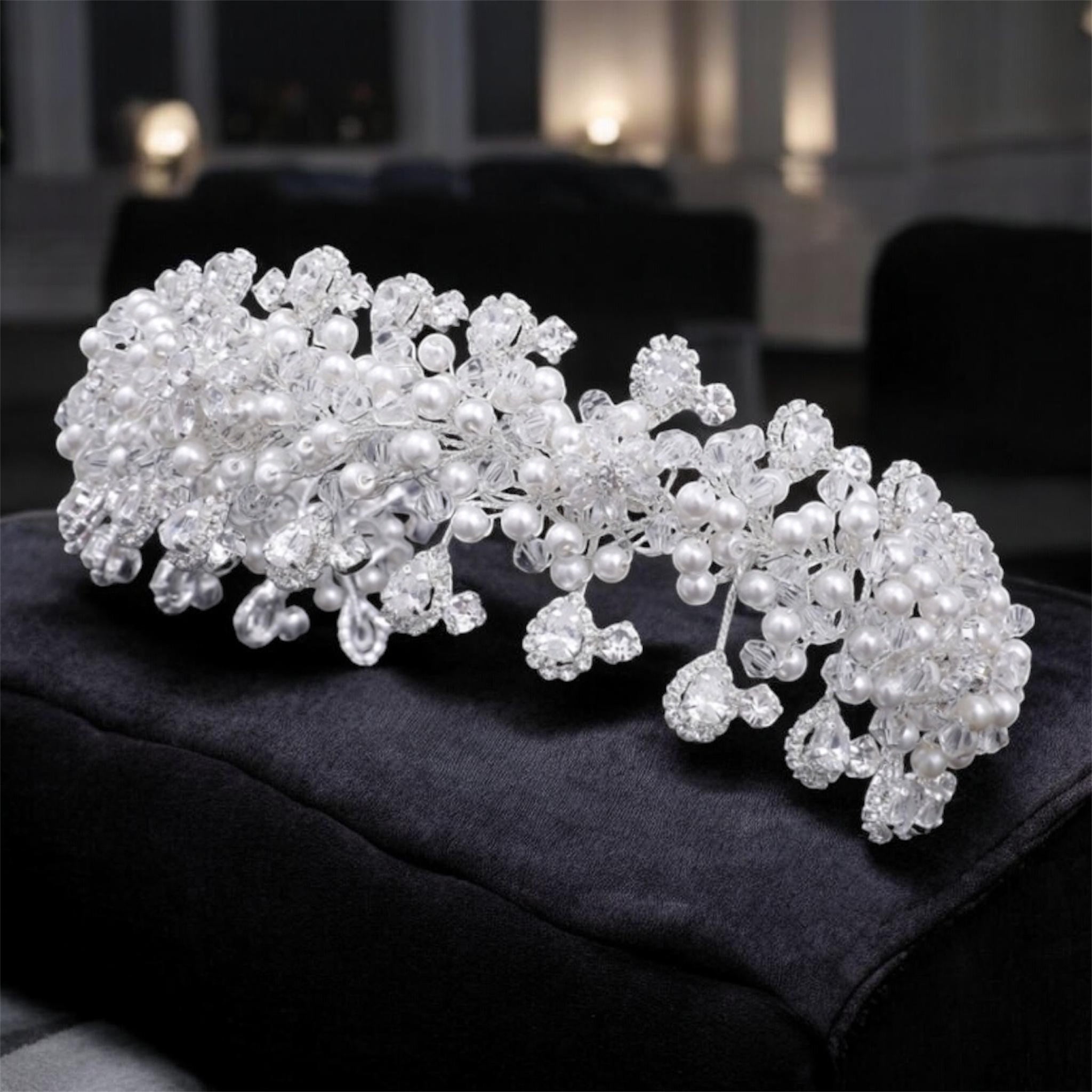 Jayyous Zircon Stone And Crystal Bead Pearl Hair Accessories