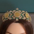 Masafer Yatta Gold and Green headpiece/crown
