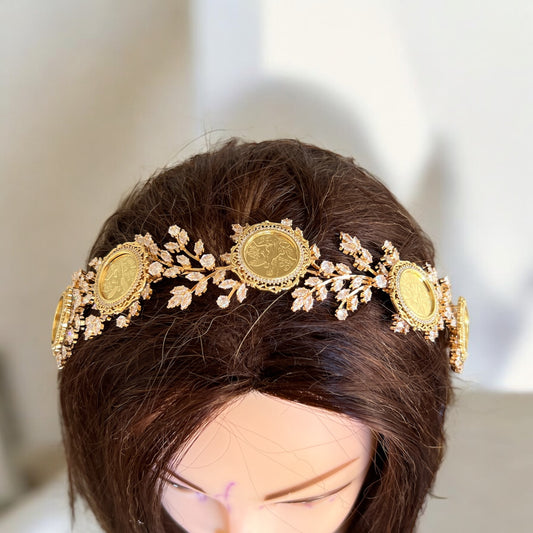 Nablus II five mini 50 Pesos gold and crystal headband