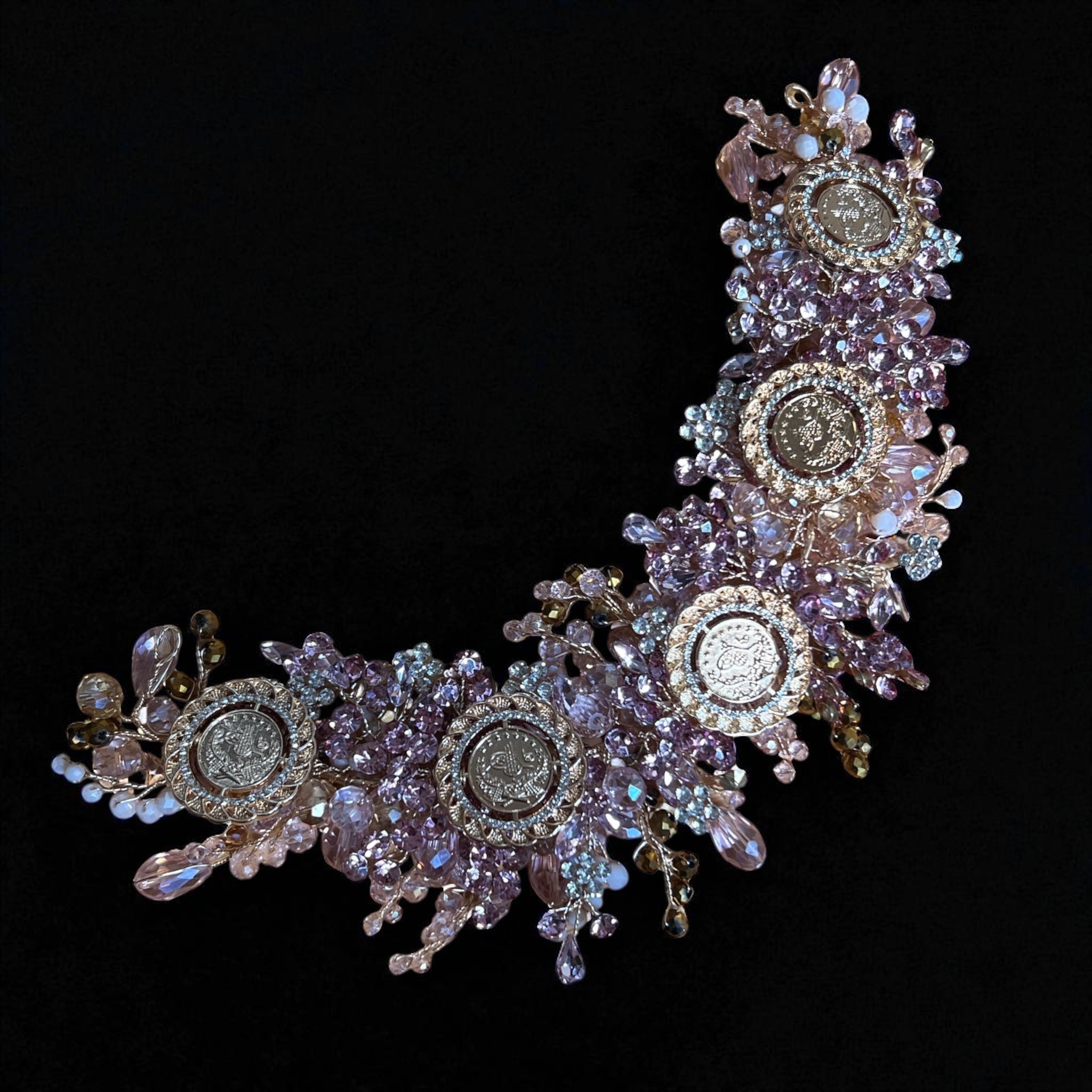 Ammuriya II pink/purple five coins headpiece