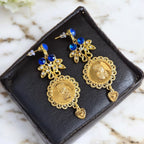 Telfit II blue and gold earrings