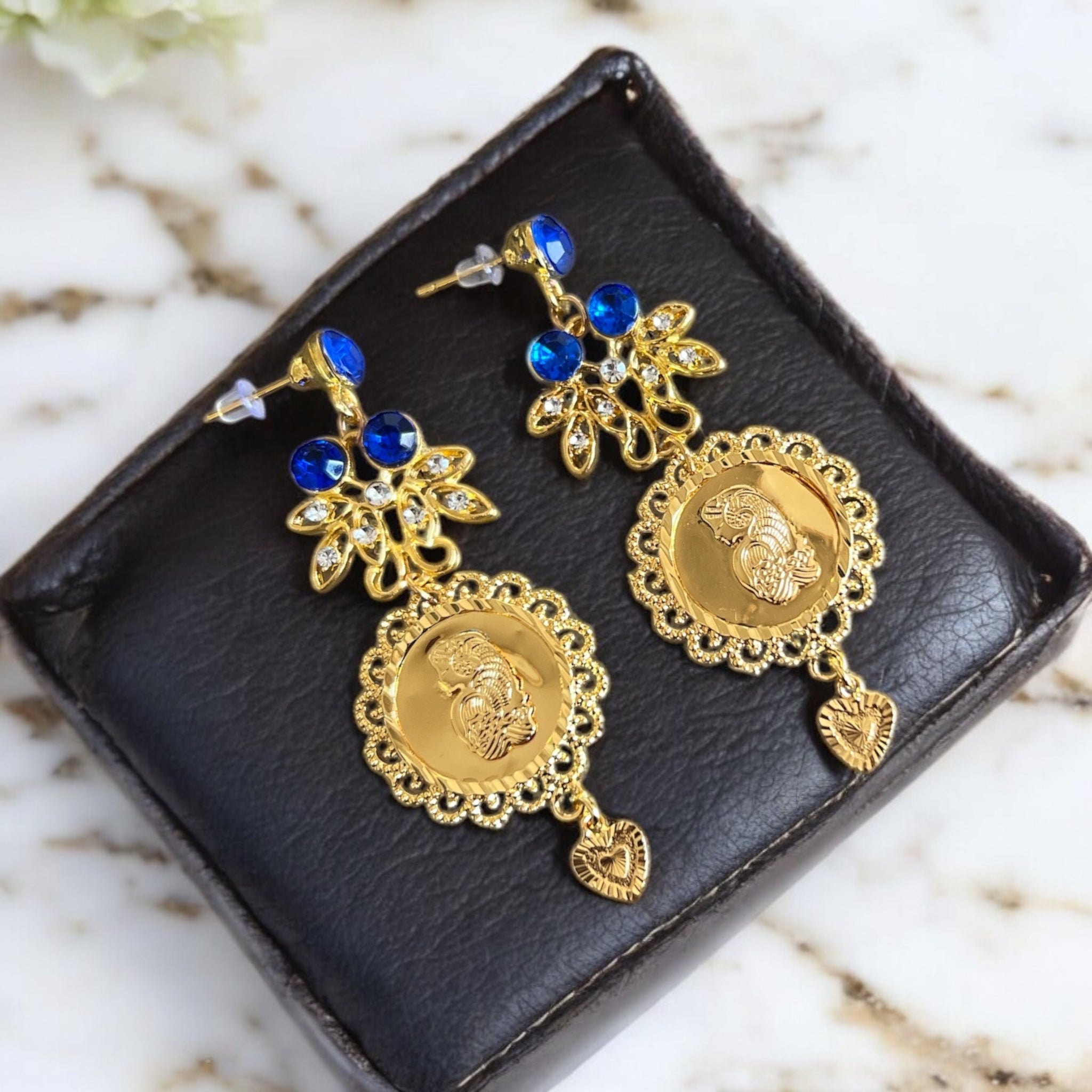 Telfit II blue and gold earrings