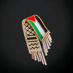 Kufya And Palestinian Flag Brooch