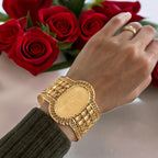 Rafah 21K Pleated Gold Bracelet