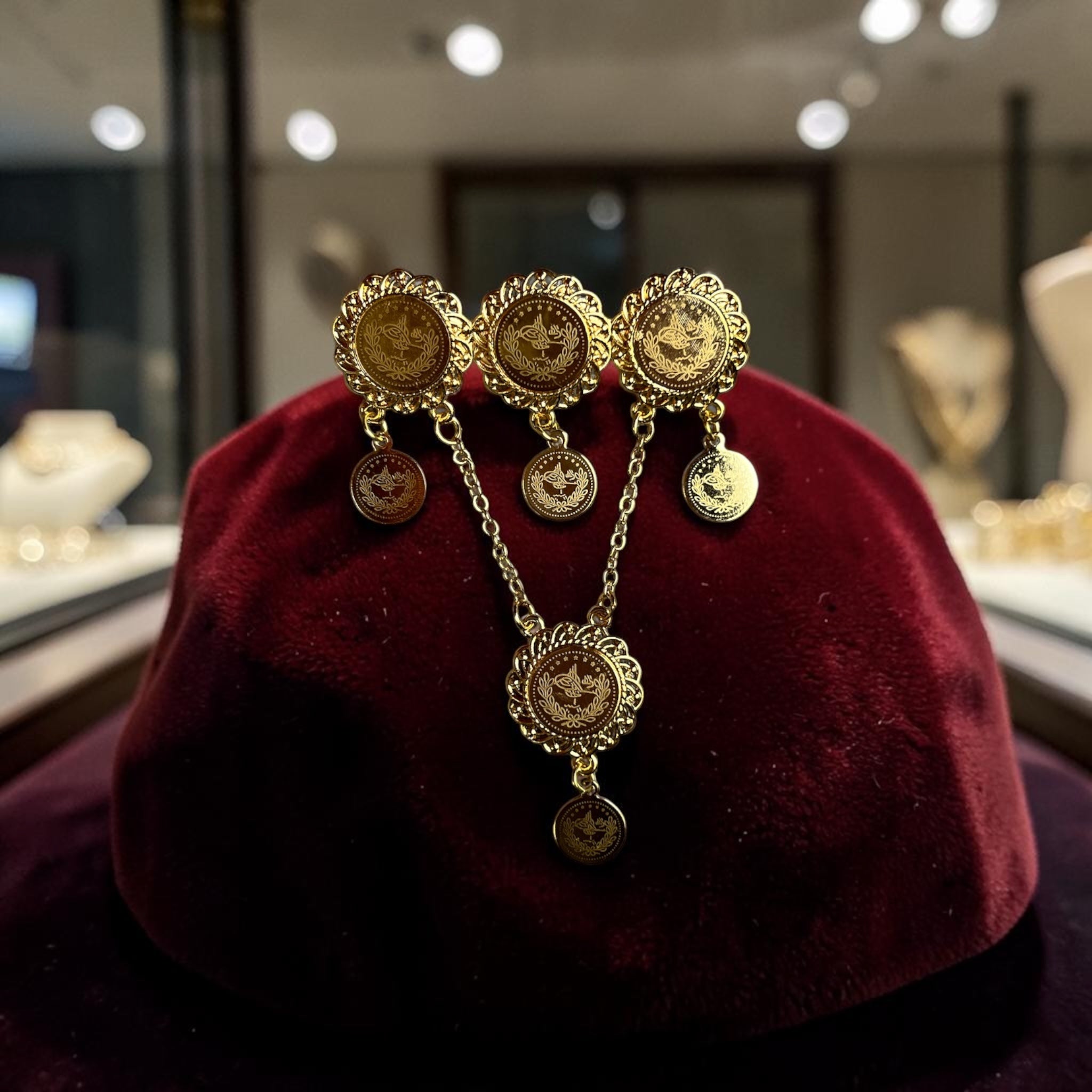 Bourj El-Shemali Traditional Pin/ Brooch 21k Pleated