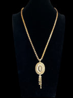 al-Qubsi oval 21k pleated gold necklace