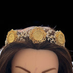 Marah Ma'ala three coins gold and crystal headband