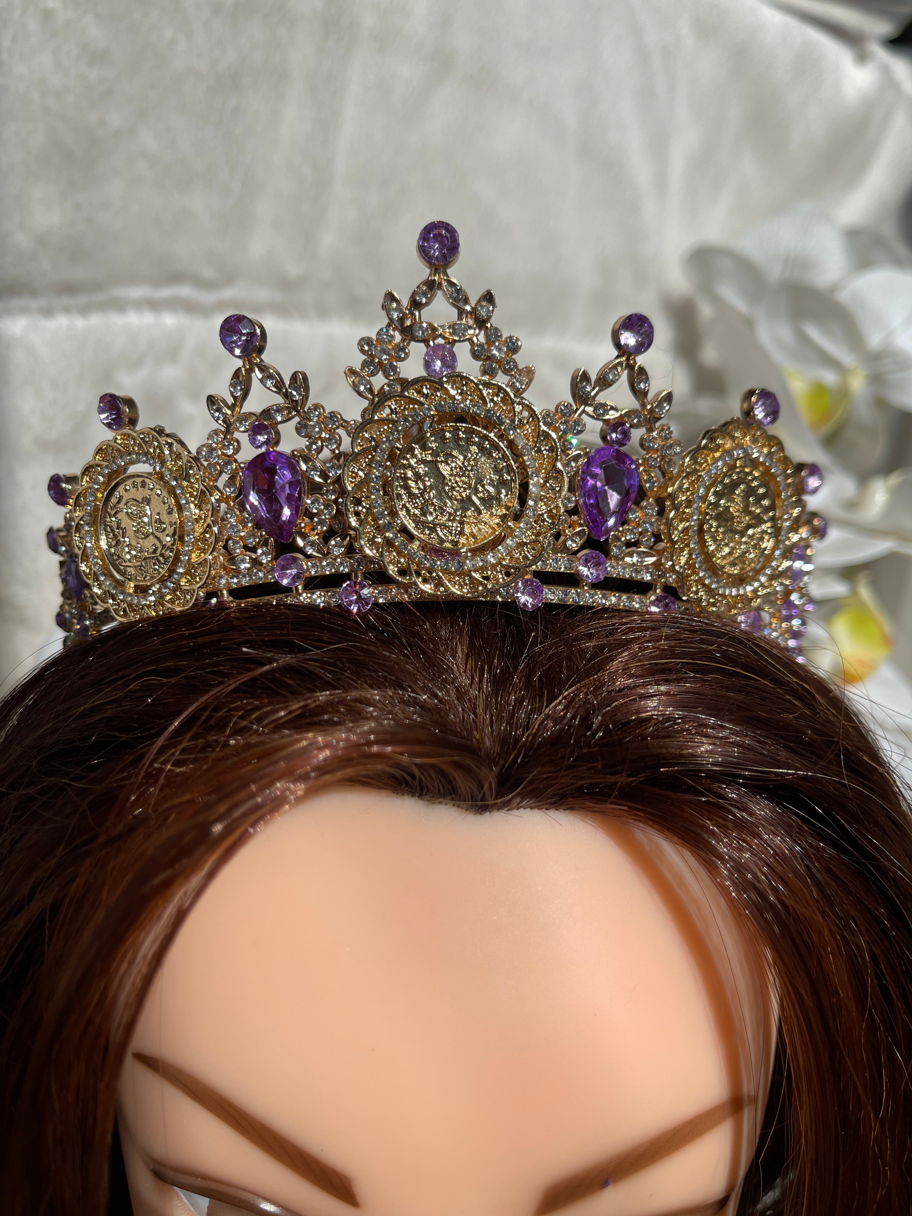 Akka Purple Gold Henna Crown beauty golden Henna Crown Jewelry 