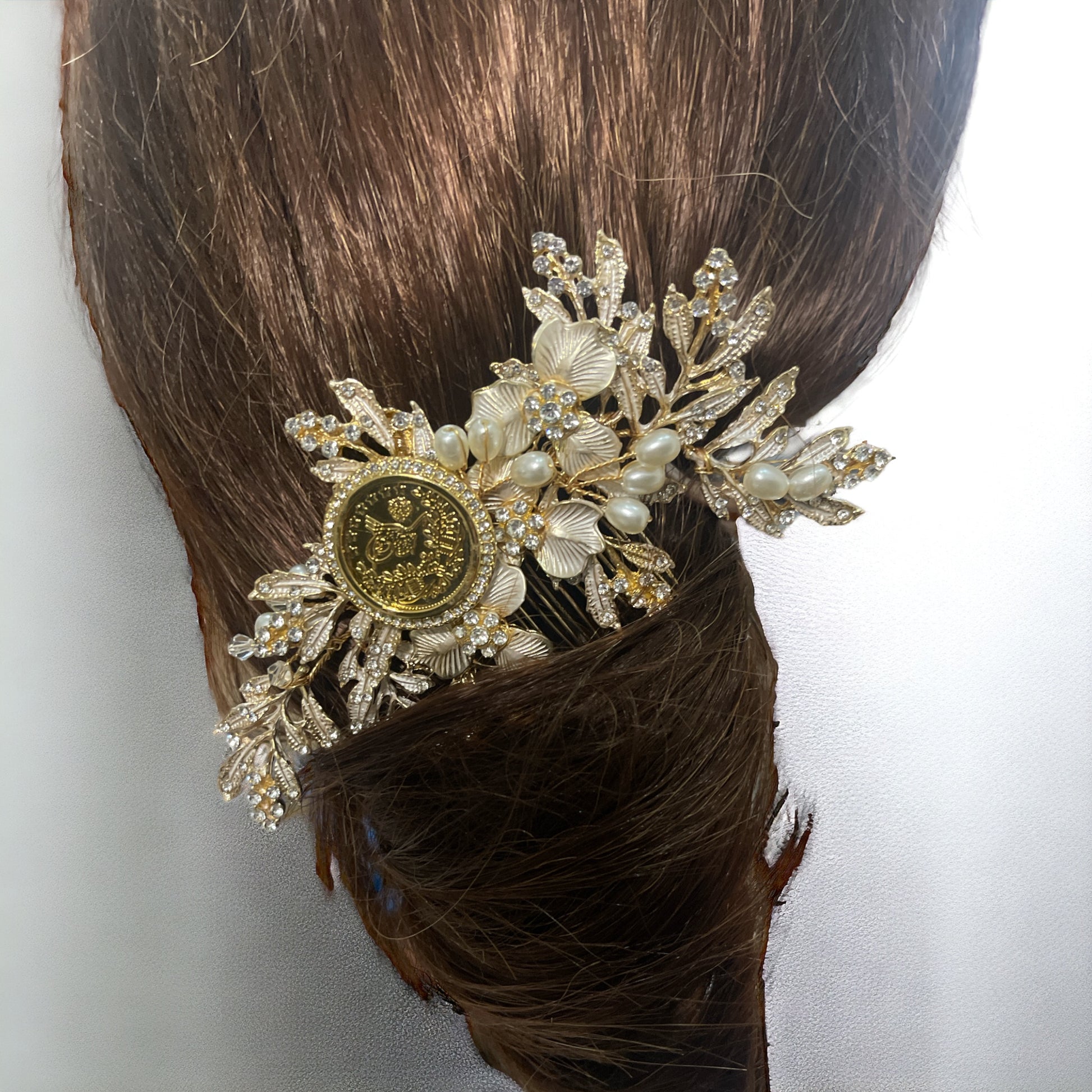 Surda Pearl flower coin comb hair accessories High product flower comb