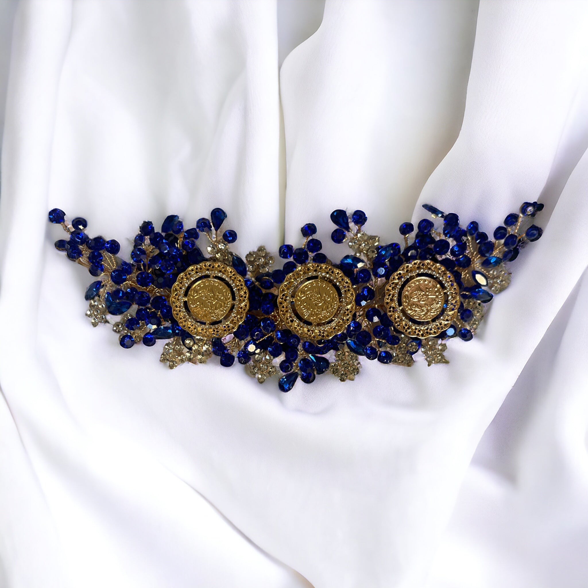 Sa'ir Blue coins head piece Quality Blue Head piece top materials