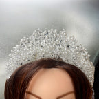 Turmusaya Bridal pearls wedding crown quality pearls crown